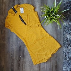 NWT mustard romper/bodysuit